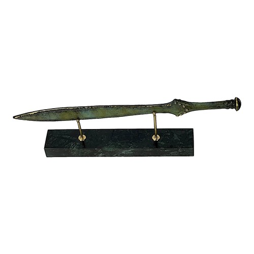 Spartan Soldier Sword Ancient Greek Real Bronze Metal Art Museum Copy Green - Picture 6 of 6
