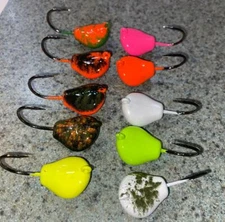 10 SPARKIE NC Tog Jigs  MIXED COLORS Sheepshead Tautog jig heads  BLACKFISH 