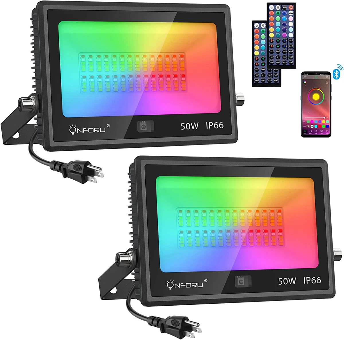 RGBW LED Flood Light 500W Equivalent 5000LM Bluetooth Smart Color Changing