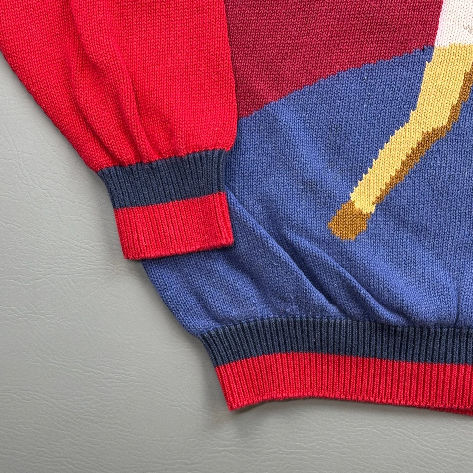 Vintage Par Four Sweater Mens 2XL Red Golf Heavyweight Knit Crewneck Pullover - Image 3 of 4