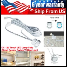Mini DC 12V Touch Dimmable LED Lamp Strip Closet Sensor Switch With Blue Light