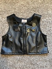 Harley-Davidson Leather Vest with Patches Pins Sturgis 2002 Youth