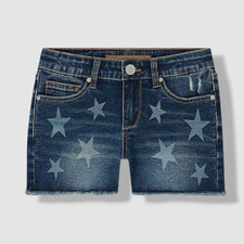 Joe's Girl's Blue Serenity Star-Print Mid-Rise Shorts Sz 14