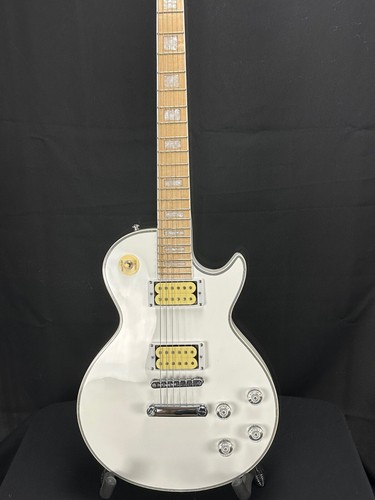 White LP style guitar