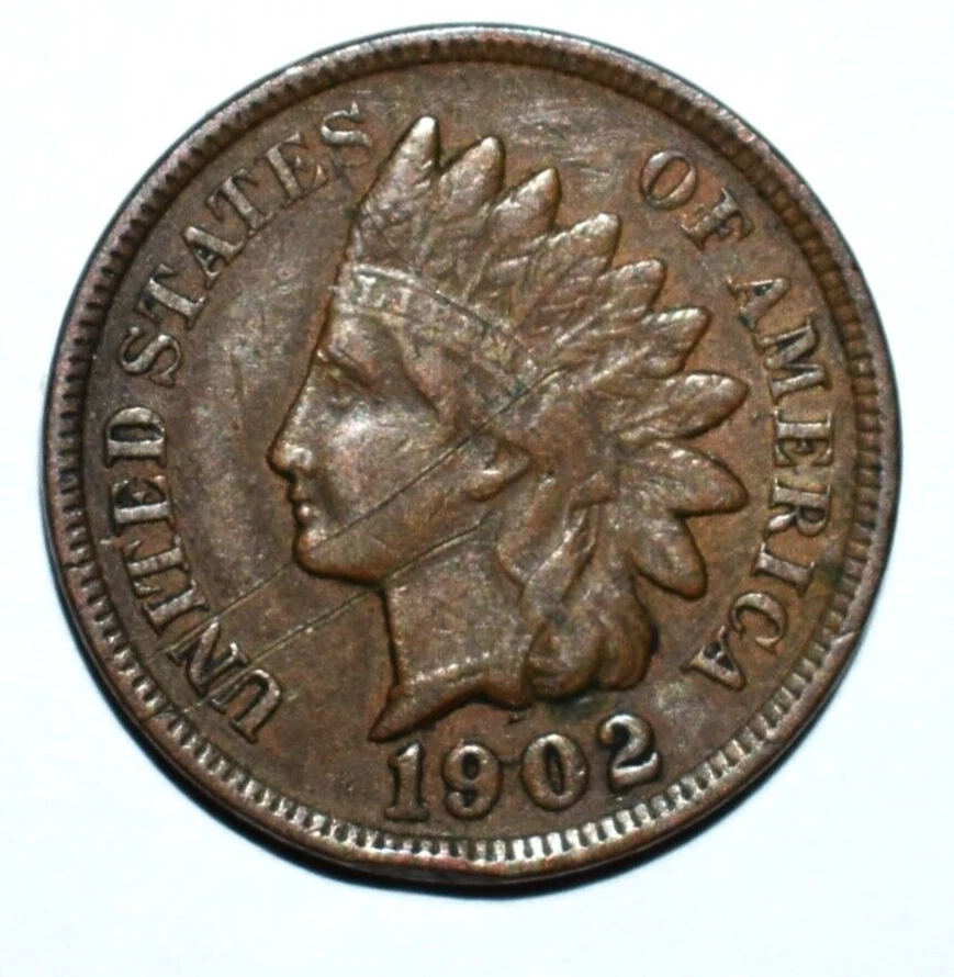 1902 Indian Head Penny Error Blem Rim Obverse Arrows Die Crack Full Liberty Band - Image 2 of 4