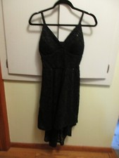 As U Wish Black Lace and Sequin Bodycon Dress Size Juniors Medium High Low