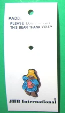 VINTAGE JHB 7/8" RAIN GEAR HONEY JAR PADDINGTON BEAR SHANK BUTTON NOS CARD-N216