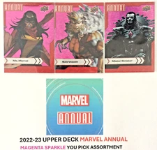 2022-23 Upper Deck Marvel Annual MAGENTA SPARKLE  YOU PICK CARD!