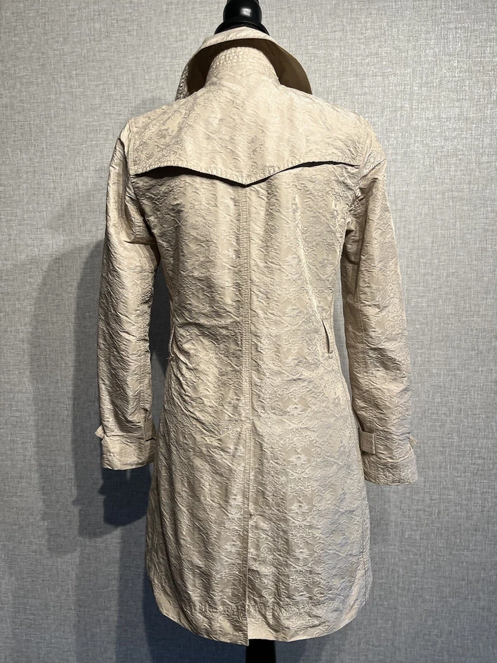 Martin + Osa SZ XS женщин двубортный бежевый цветочный текстуры пальто куртка без ремня - Изображение 3 из 4