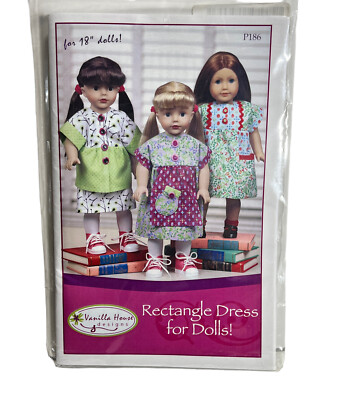 Vanilla House Designs Rectangle Dress for Dolls P186 Sewing Pattern