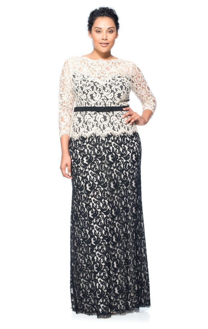 sachin and babi light blue dress Tadashi Shoji Textured Crepe Long Sleeve V-Neck Pleated Mermaid Gown main image 1