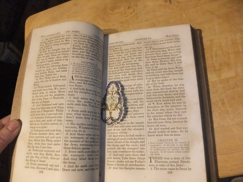RARE 1855 NEW TESTAMENT OF JESUS CHRIST AMERICAN BIBLE SOCIETY LEATHER VG 9X6" - Imagen 8 de 10