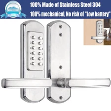 Door Lock Keyless Entry Mechanical Digital Code Keypad Security Stainless Steel