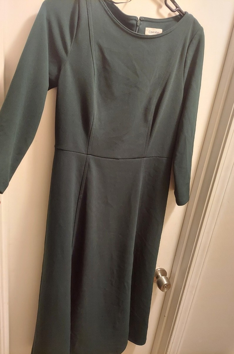 calvin klein hunter green dress Size 6 KNEE-LENGTH