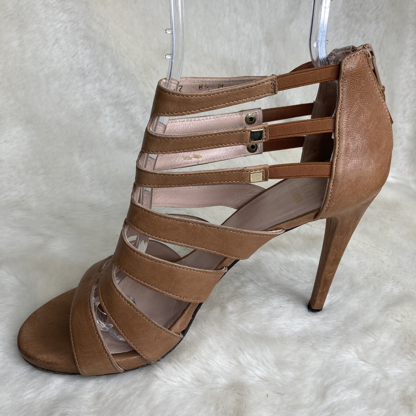 Stuart Weitzman Outing Caged Strappy Brown Leathe… - image 2