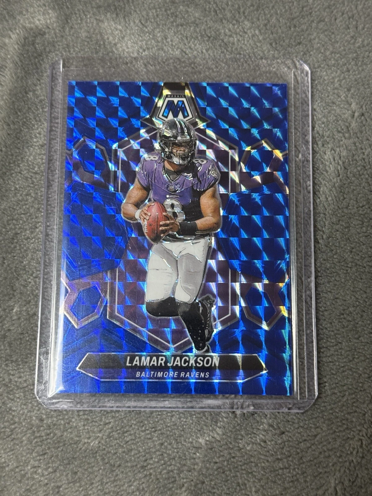 2024 Panini Mosaic - Blue Mosaic Prizm #15 Lamar Jackson /99