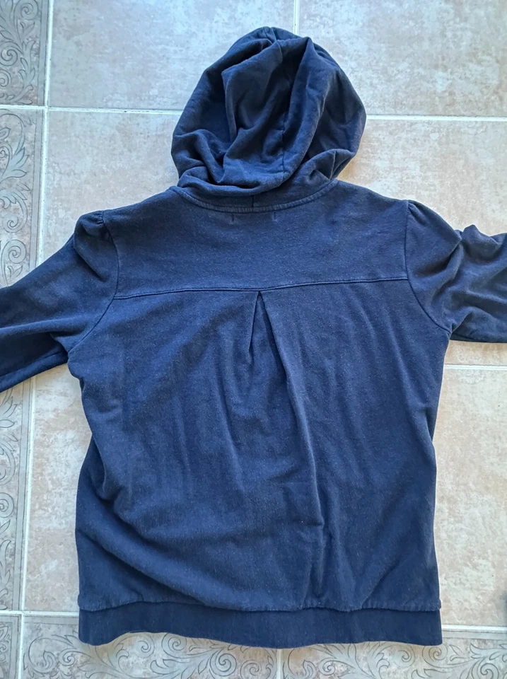 Chaqueta con capucha Lacoste Sport azul marino cremallera completa bolsillos para mujer talla 42 (L) Foto 3 de 4