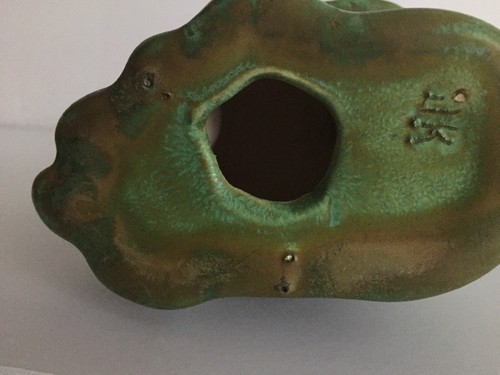 "De Colección Cerámica Oriental Asiática Verde Sabio Viejo Barbudo Hombre Sombrero Estatua Estatuilla 8 3/4" - Imagen 8 de 9