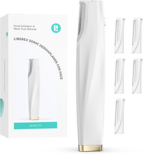Sonic Dermaplaning Tool for Face - Rechargeable Dermaplane Razor with 6 Refill D