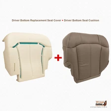 2001 2002 GMC Sierra 3500 Driver Bottom Leather Cover and Foam Cushion Color TAN