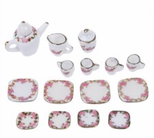 1/12 Scale Dollhouse Miniatures Tea Set Kitchen Kit Cup Dish Accessories Lot
