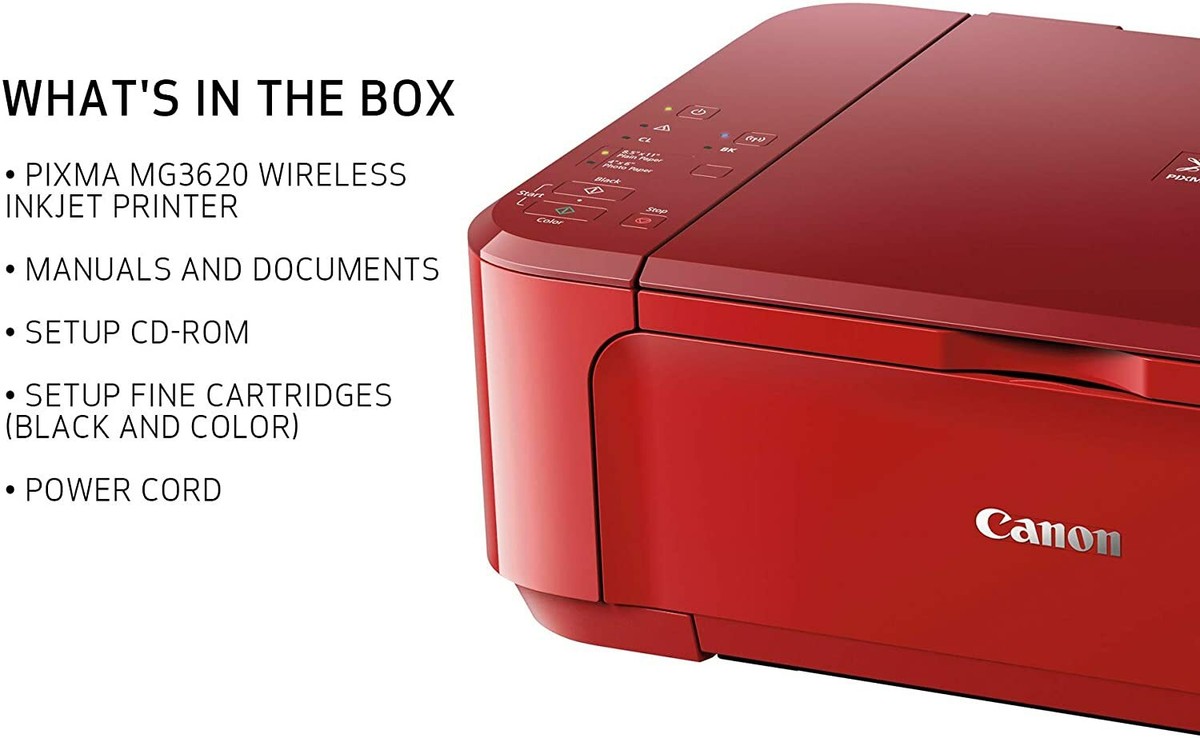 NEW Canon PIXMA MG3620 Wireless All-In-One Color Inkjet Printer with INKS  RED