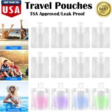 12PCS Travel Pouches for Toiletries TSA Approved Fluid Cream Makeup Bag 30ml USA