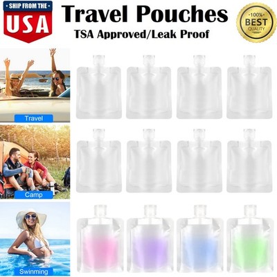 12PCS Travel Pouches for Toiletries TSA Approved Fluid Cream Makeup Bag 30ml USA