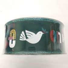 Member's Mark Premium Wired Edge Holiday Ribbon 2.5" W x 50 Yards Peace On Earth