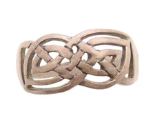 925 Sterling Silver Vintage Ring Cutout Celtic Knots Band  Sz 12.5  RG33011