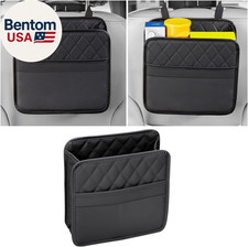 Car Seat Back Organizer, PU Leather Vehicle Backseat Hanging Storage Pocket, Mul