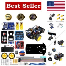 Interactive Smart Robot Car Kit with Ultrasonic Sensor for Kids - Arduino IDE