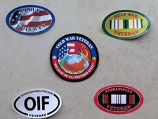 Set of 5 COMBAT VETERAN STICKERS OIF AFGHANISTAN GULF WAR COLD WAR NEW