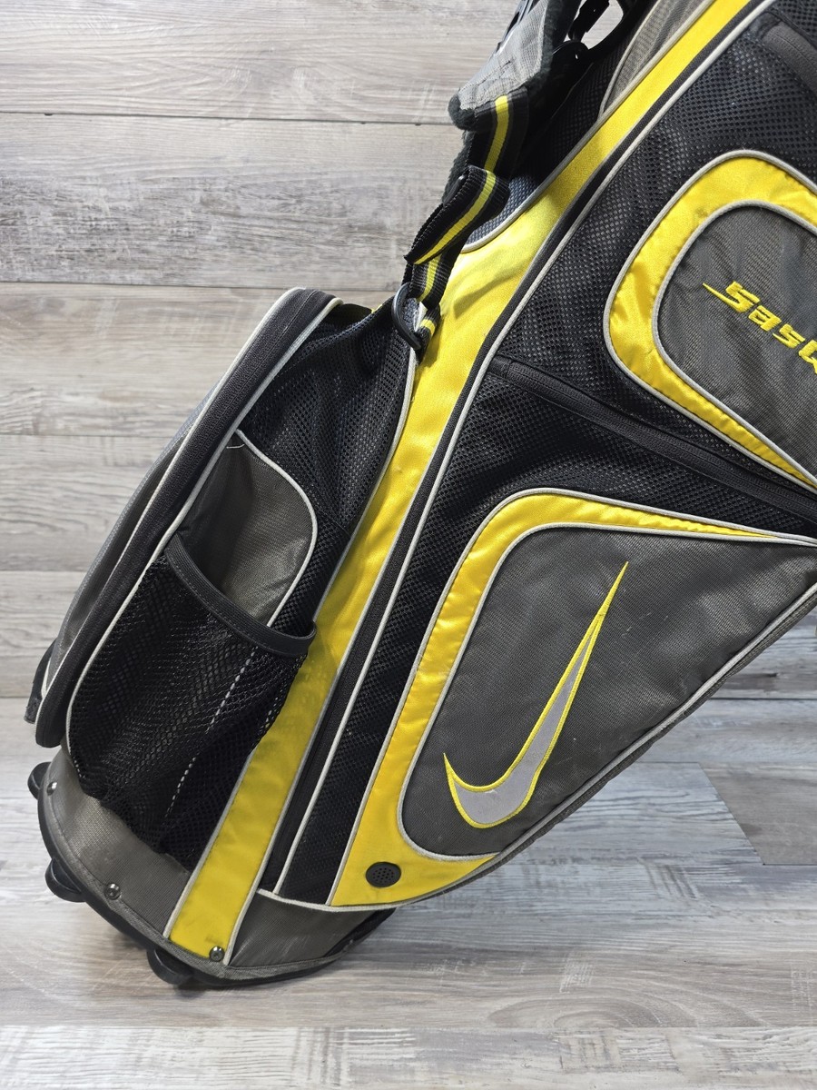 Nike Sasquatch Stand Golf Bag Gray Black Yellow 8-Way Dual Carry