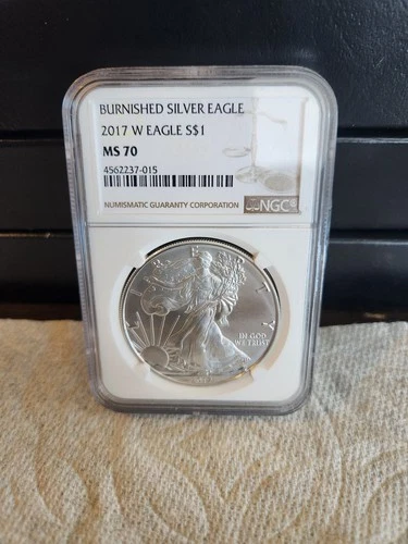 2017 W Burnished Silver Eagle NGC MS 70 Brown Label