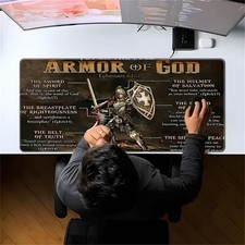 40 90cm Large Christian Armor of God Mouse Pad Desk Mat - Spiritual Warfare Bi