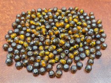 500 PCS ORANGE FANCY ROUND GLASS GLASS BEADING BEADS 6MM