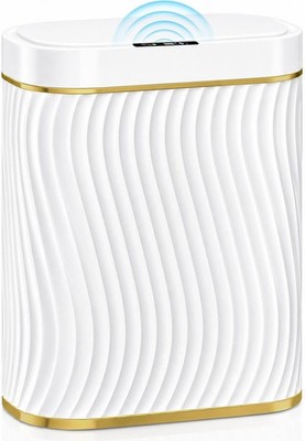 Bathroom Small Trash Can with Automatic Touchless Lid, 2.6 Gallon Smart Garbage