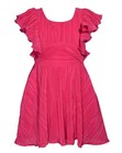 NEW Bonnie Jean Girl Size 10 "FUCHSIA PINK PLEATED" Knit Ruffle Sleeve Dress NWT — photo 1