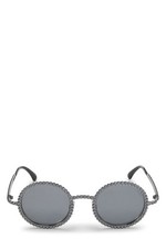 Chanel Silver Metal Round Sunglasses 71138 - WGACA