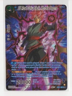 DBS SS Rose Goku Black, Mortals Begone EX21-04 EX Gold Foil Premium Anni Box Nm
