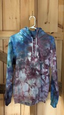 Custom Handmade Tie Dye Ice Dye Hoodie Sweatshirt Adult M Kangaroo Pocket