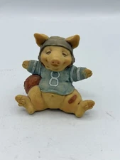 GANZ Pigsville 1995 Touch Down Piggy Vintage Football Pig