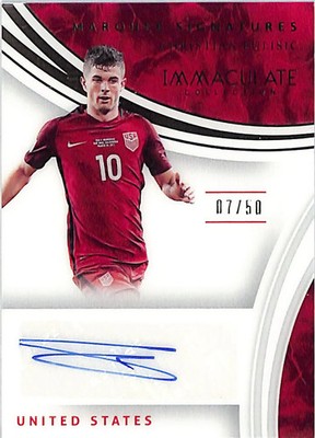 2017 Immaculate Collection Soccer Christian Pulisic Auto Autograph Marquee /50