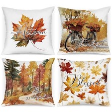 Benjia Fall 18x18 Throw Pillow Covers Set of 4, 18" x 18" Pack of 4