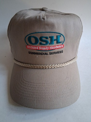 #ad VTG Orchard Supply Hardware Snapback Hat Khaki OSH Baseball Cap Rope $28.75