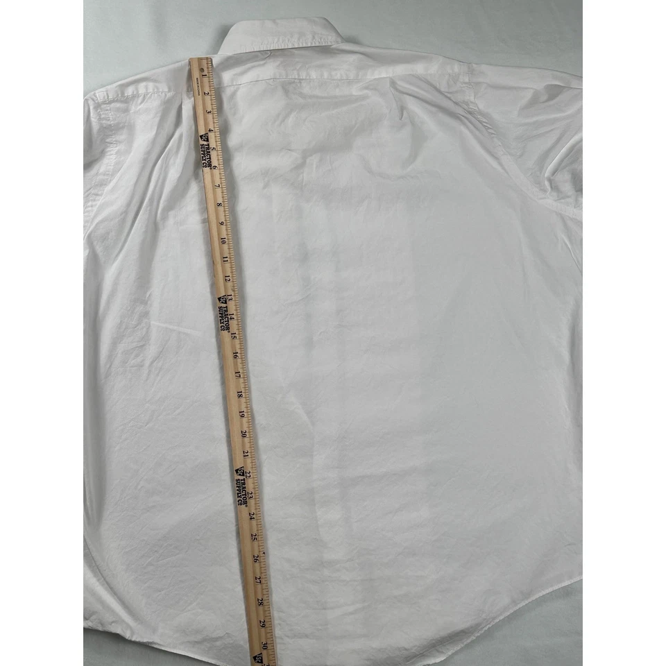 Camisa social masculina smoking plissada branca Brooks Brothers Makers 17 1/2 - 4 - Imagem 4 de 4