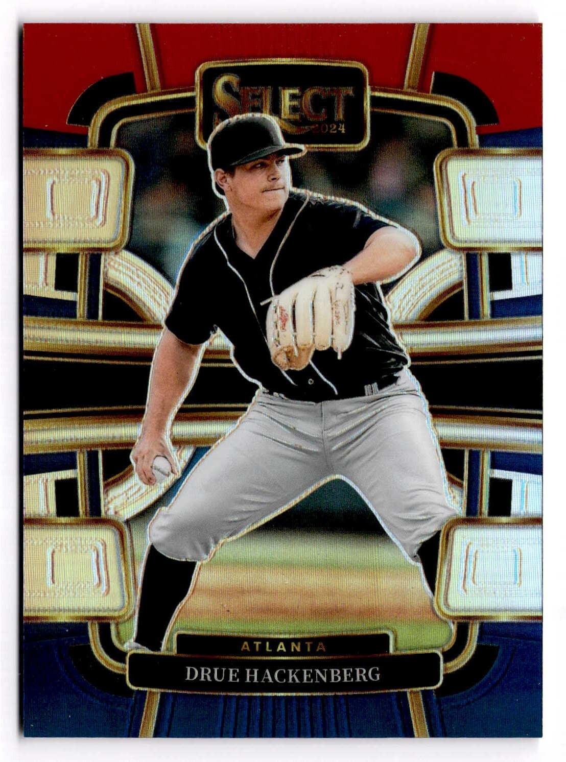 2024 Panini Select Drue Hackenberg Rookie Card #8 Red & Blue Prizm - Braves