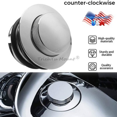 Pop-up Tank Gas Cap Chrome Vented Flush Mount Cap Fuel For Harley Road King Dyna