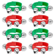 8 PCS Christmas Wrist Bells, Wrist Band Jingle Bells Percussion Instruments M...